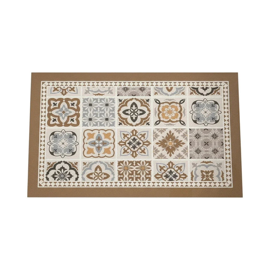 Tapis Vinyle Salle de Bain Carreaux Terracotta